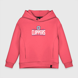 Толстовка оверсайз детская Los Angeles Clippers, цвет: коралловый