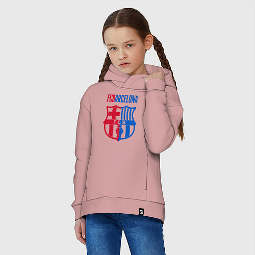 Детское худи оверсайз Barcelona FC / Пыльно-розовый – фото 3