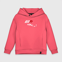 Толстовка оверсайз детская INITIAL D, цвет: коралловый