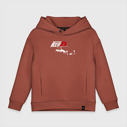 Толстовка оверсайз детская INITIAL D, цвет: кирпичный