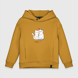 Толстовка оверсайз детская Merry Cat, цвет: горчичный