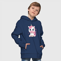 Толстовка оверсайз детская Unicorn Kid, цвет: тёмно-синий — фото 2