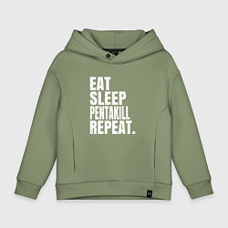 Толстовка оверсайз детская EAT SLEEP PENTAKILL REPEAT, цвет: авокадо