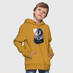 Толстовка оверсайз детская Кратос и Атрей, цвет: горчичный — фото 2