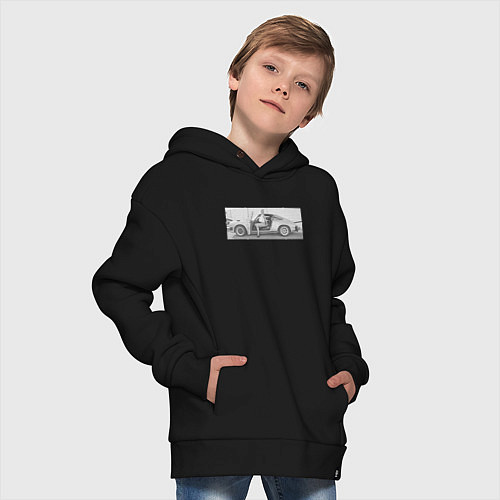 Детское худи оверсайз Porshe / Черный – фото 4