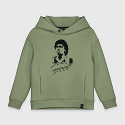 Толстовка оверсайз детская Diego Maradona, цвет: авокадо