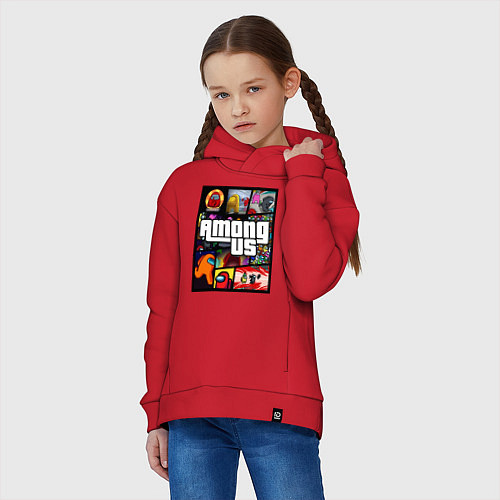 Детское худи оверсайз AMONG US GTA / Красный – фото 3