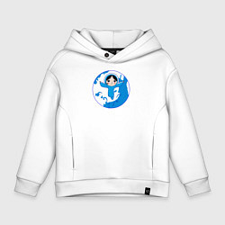 Толстовка оверсайз детская Песнь моря, цвет: белый