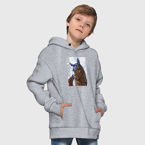 Детское худи оверсайз Number one / Меланж – фото 4