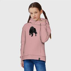Толстовка оверсайз детская Черный Волк, цвет: пыльно-розовый — фото 2