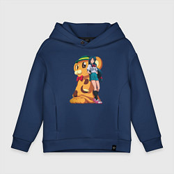 Толстовка оверсайз детская Стальная Тревога фумоффу, цвет: тёмно-синий