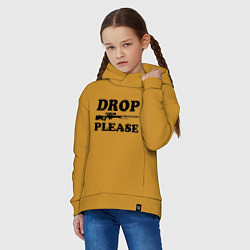 Толстовка оверсайз детская Drop Please, цвет: горчичный — фото 2