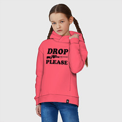 Толстовка оверсайз детская Drop Please, цвет: коралловый — фото 2