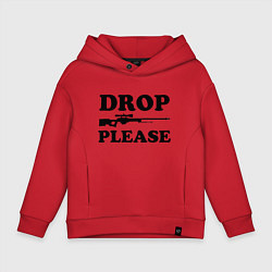 Толстовка оверсайз детская Drop Please, цвет: красный