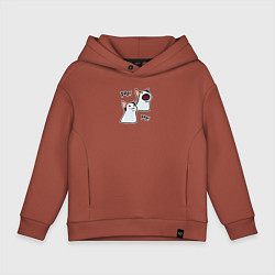 Толстовка оверсайз детская Pop Cat, цвет: кирпичный