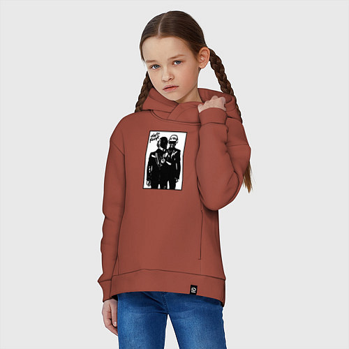Детское худи оверсайз Daft Punk / Кирпичный – фото 3
