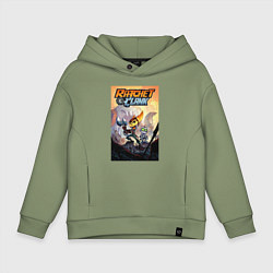 Толстовка оверсайз детская Ratchet & Clank, цвет: авокадо