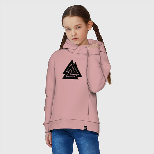 Детское худи оверсайз Валькнут Valknut Z / Пыльно-розовый – фото 3