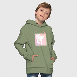 Толстовка оверсайз детская Vaporwave Strawberry Milk, цвет: авокадо — фото 2