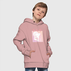 Толстовка оверсайз детская Vaporwave Strawberry Milk, цвет: пыльно-розовый — фото 2