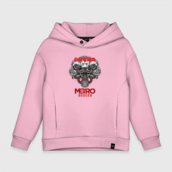 Толстовка оверсайз детская Metro death DANGER противогаз, цвет: светло-розовый