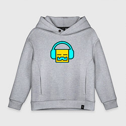 Толстовка оверсайз детская Geometry Dash: Music, цвет: меланж