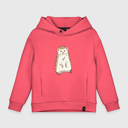 Толстовка оверсайз детская Рин домашний ежик Моне, цвет: коралловый