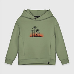 Толстовка оверсайз детская Palm tree, цвет: авокадо