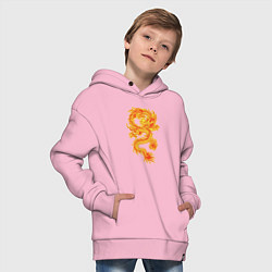 Толстовка оверсайз детская Дракон и машина, цвет: светло-розовый — фото 2