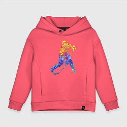 Толстовка оверсайз детская Хоккеист, цвет: коралловый