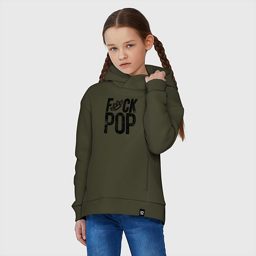 Детское худи оверсайз Five Finger Death Punch 5FDP / Хаки – фото 3