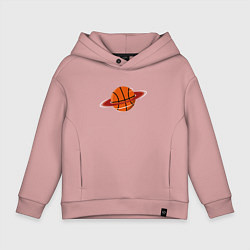 Толстовка оверсайз детская Basketball Planet, цвет: пыльно-розовый