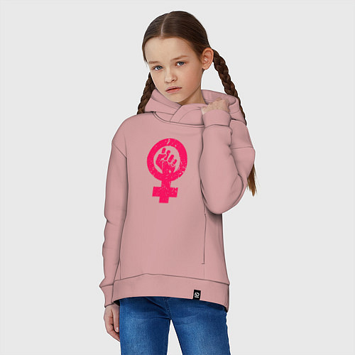 Детское худи оверсайз Strong Girl / Пыльно-розовый – фото 3