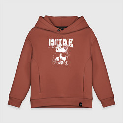 Толстовка оверсайз детская Dude, цвет: кирпичный