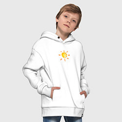 Толстовка оверсайз детская Солнце, цвет: белый — фото 2