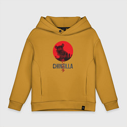 Толстовка оверсайз детская Chinzilla black, цвет: горчичный