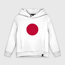 Толстовка оверсайз детская Япония Японский флаг, цвет: белый