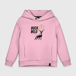 Толстовка оверсайз детская Buck Wild, цвет: светло-розовый