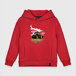 Толстовка оверсайз детская JOHN DEERE I Джон Дир!, цвет: красный