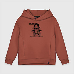 Толстовка оверсайз детская Эйс, Луффи и Сабо - Братство ASL, цвет: кирпичный