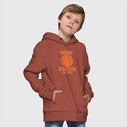 Толстовка оверсайз детская Phoenix Basketball, цвет: кирпичный — фото 2
