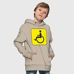Толстовка оверсайз детская Знак Инвалид, цвет: миндальный — фото 2