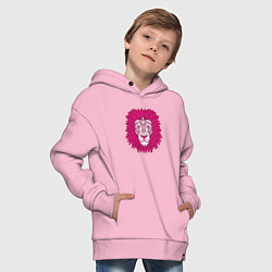 Толстовка оверсайз детская Pink Lion, цвет: светло-розовый — фото 2