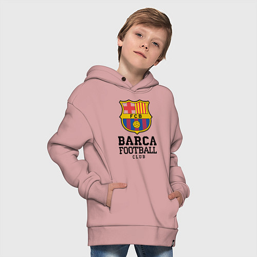 Детское худи оверсайз Barcelona Football Club / Пыльно-розовый – фото 4