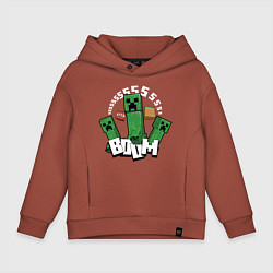 Толстовка оверсайз детская Криперы Creepers и Динамит, цвет: кирпичный