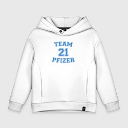 Толстовка оверсайз детская Team Pfizer, цвет: белый