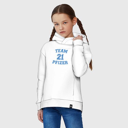 Детское худи оверсайз Team Pfizer / Белый – фото 3