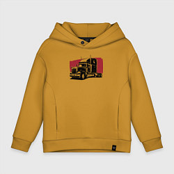 Толстовка оверсайз детская Truck red, цвет: горчичный