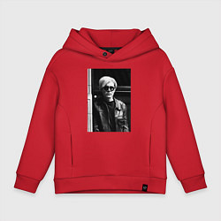 Толстовка оверсайз детская Энди Уорхол, цвет: красный