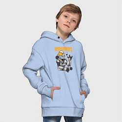 Толстовка оверсайз детская Робот в бейсболке, цвет: мягкое небо — фото 2